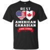 Best American Canadian Love Story Flags Heart Couple Shirt