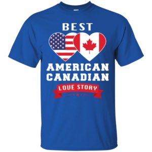 Best American Canadian Love Story Flags Heart Couple Shirt image Best American Canadian Love Story Flags Heart Couple Shirt