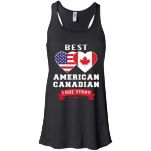 Best American Canadian Love Story Flags Heart Couple Shirt image Best American Canadian Love Story Flags Heart Couple Shirt