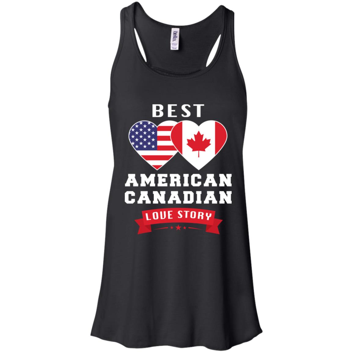 Best American Canadian Love Story Flags Heart Couple Shirt image Best American Canadian Love Story Flags Heart Couple Shirt
