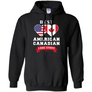 Best American Canadian Love Story Flags Heart Couple Shirt image Best American Canadian Love Story Flags Heart Couple Shirt