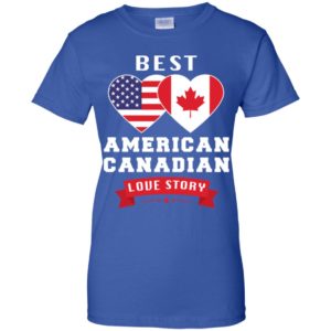 Best American Canadian Love Story Flags Heart Couple Shirt image Best American Canadian Love Story Flags Heart Couple Shirt