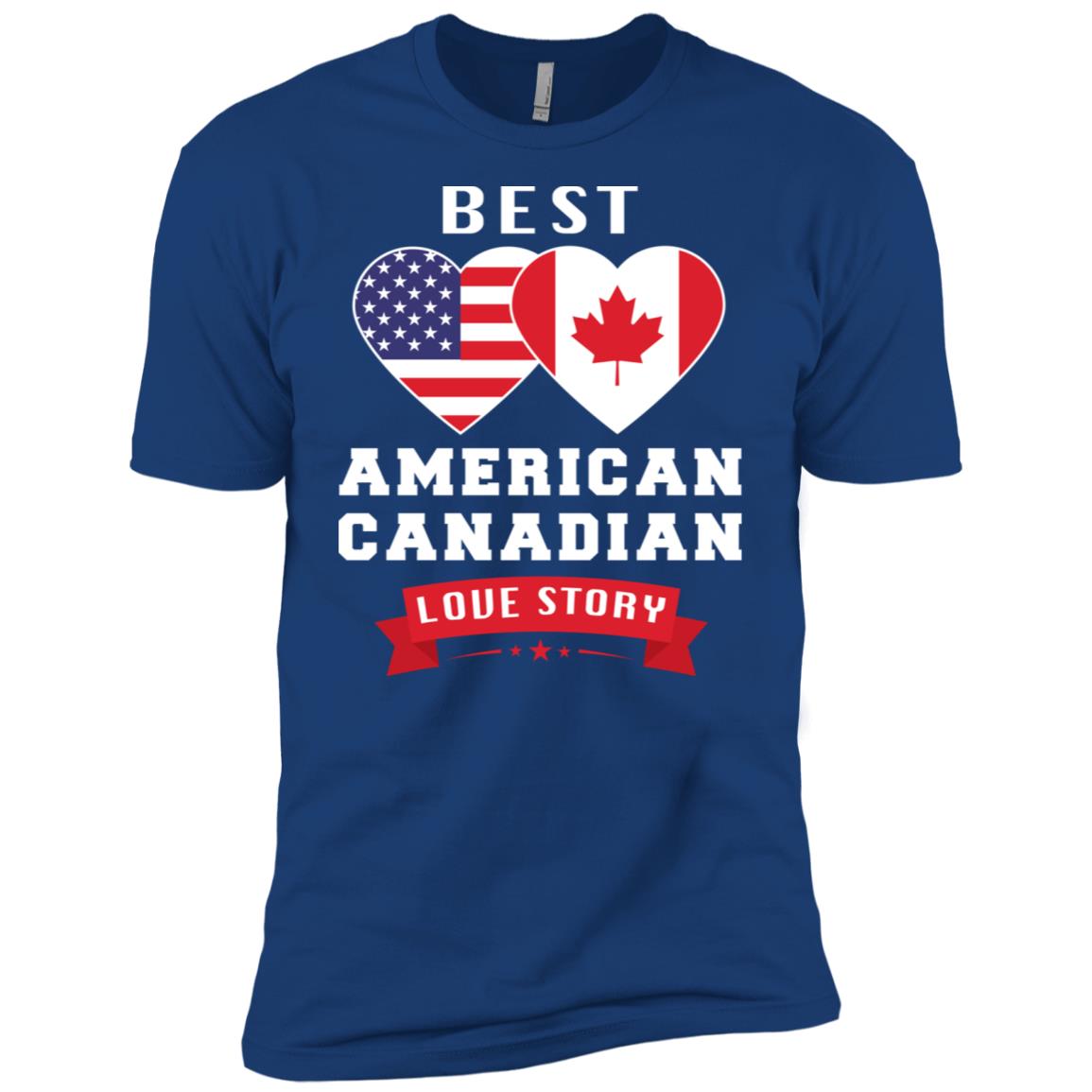 Best American Canadian Love Story Flags Heart Couple Shirt image Best American Canadian Love Story Flags Heart Couple Shirt