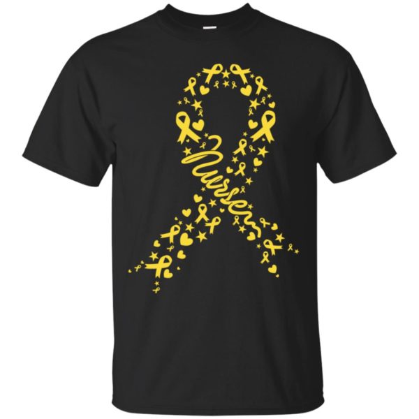 Pediatric Cancer Awareness Ribbon Nurse Shirt