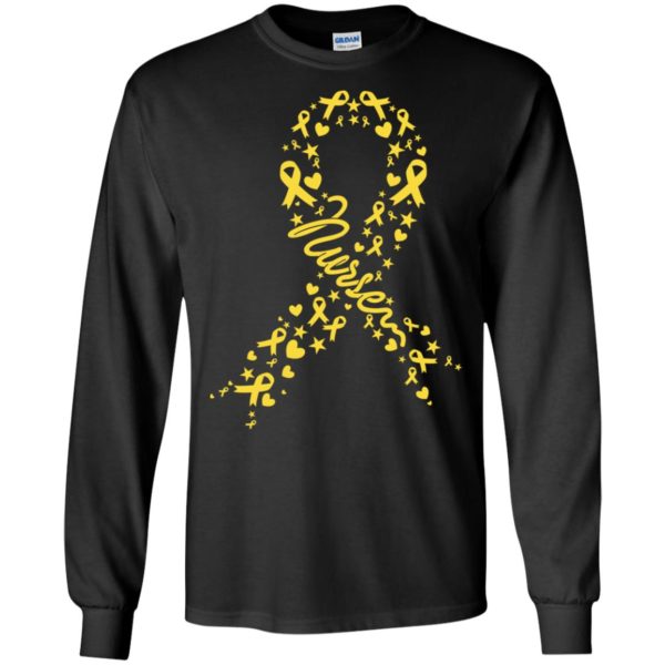 Pediatric Cancer Awareness Ribbon Nurse Shirt