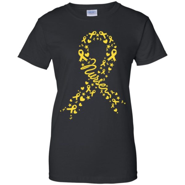 Pediatric Cancer Awareness Ribbon Nurse Shirt