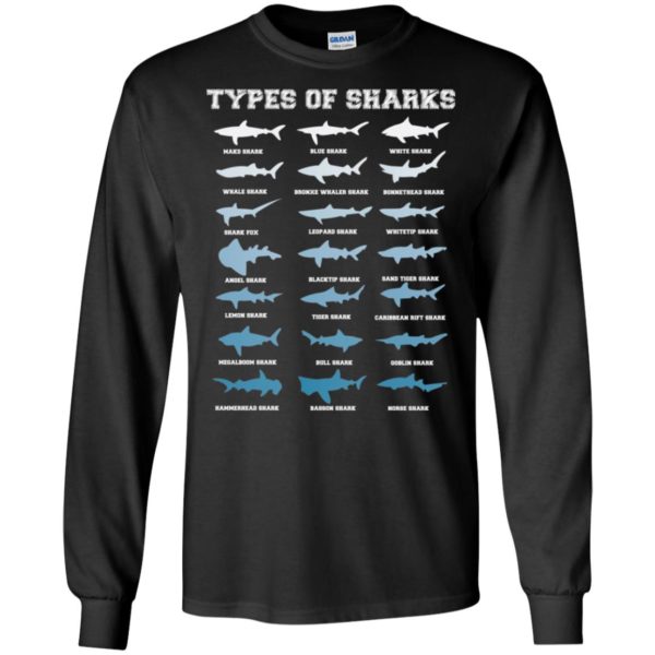 21 Types of Sharks Marine Biology Shirt