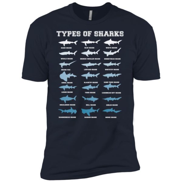 21 Types of Sharks Marine Biology Shirt