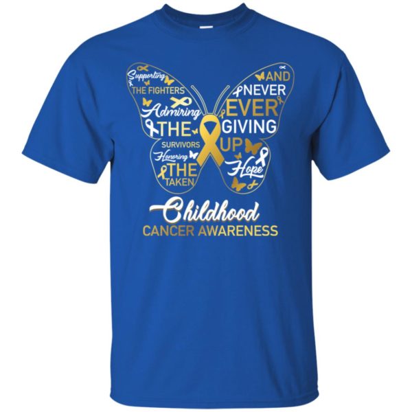 Butterfly Gold Ribbon Raise For Childhood Cancer Shirt