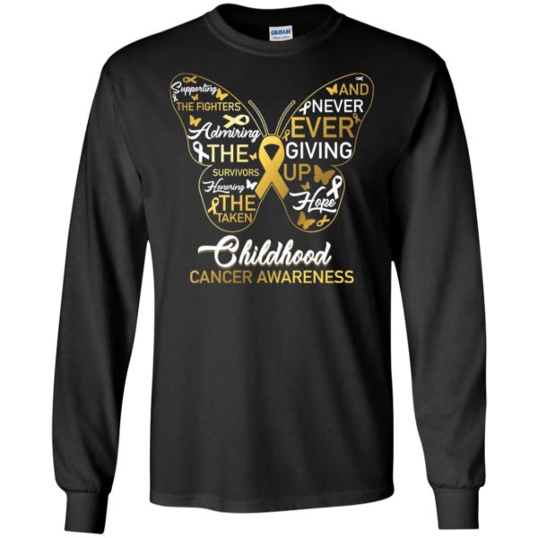 Butterfly Gold Ribbon Raise For Childhood Cancer Shirt