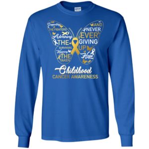 Butterfly Gold Ribbon Raise For Childhood Cancer Shirt image Butterfly Gold Ribbon Raise For Childhood Cancer Shirt
