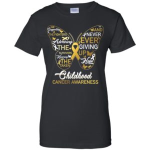 Butterfly Gold Ribbon Raise For Childhood Cancer Shirt image Butterfly Gold Ribbon Raise For Childhood Cancer Shirt
