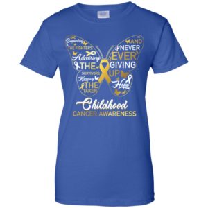 Butterfly Gold Ribbon Raise For Childhood Cancer Shirt image Butterfly Gold Ribbon Raise For Childhood Cancer Shirt