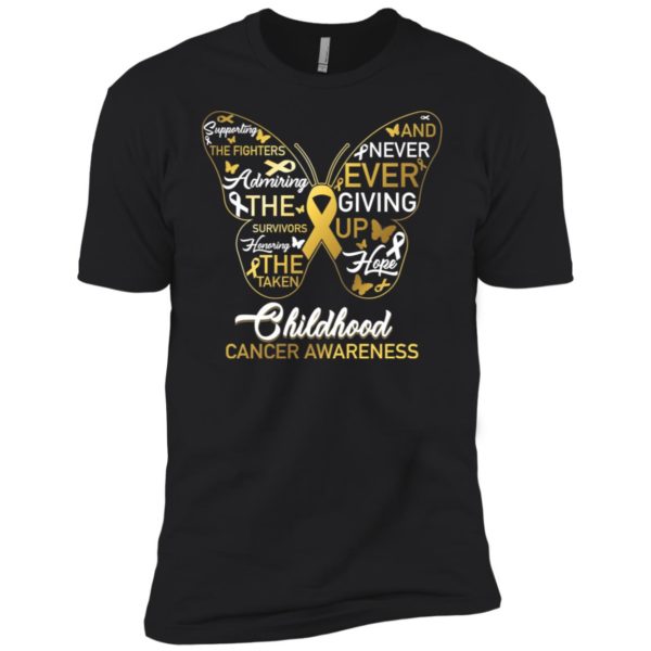 Butterfly Gold Ribbon Raise For Childhood Cancer Shirt