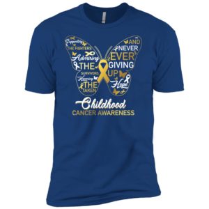 Butterfly Gold Ribbon Raise For Childhood Cancer Shirt image Butterfly Gold Ribbon Raise For Childhood Cancer Shirt