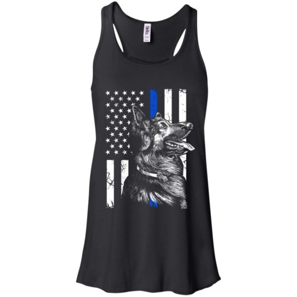 German Shepherd Police K9 Thin Blue Line Flag Shirt