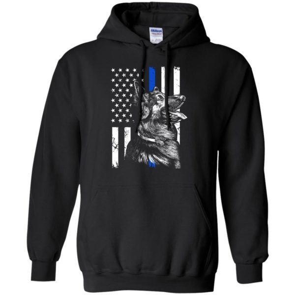 German Shepherd Police K9 Thin Blue Line Flag Shirt