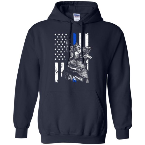 German Shepherd Police K9 Thin Blue Line Flag Shirt