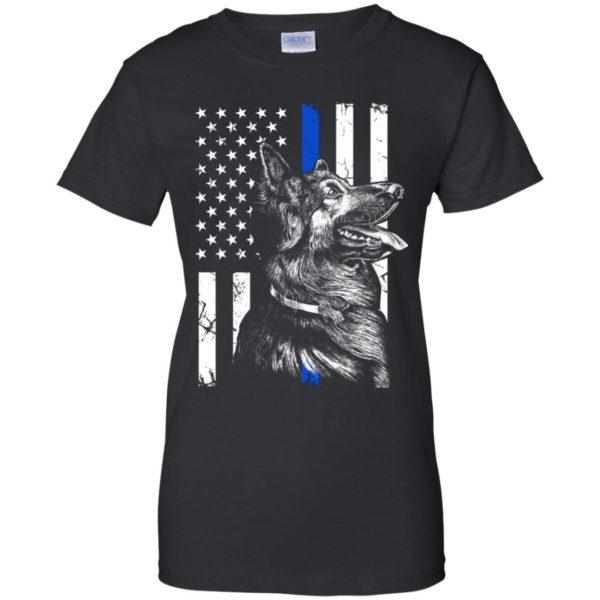 German Shepherd Police K9 Thin Blue Line Flag Shirt