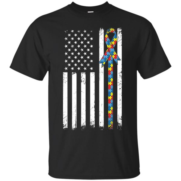 Autism Awareness American Flag Distressed Shirt