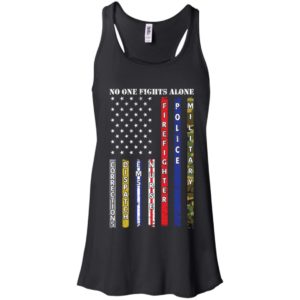 No One Fights Alone Corrections Dispatch EMS Nurse Shirt image No One Fights Alone Corrections Dispatch EMS Nurse Shirt