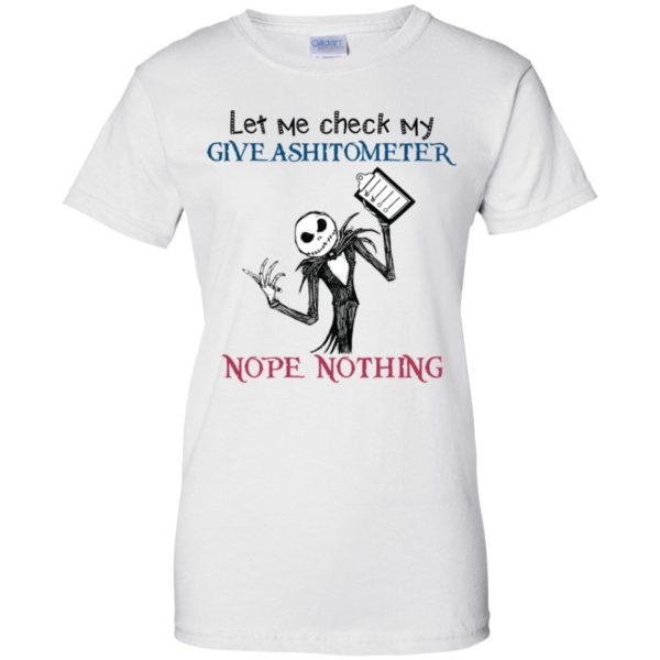 Jack Skellington Let Me Check My Giveashitometer Nope Nothing Shirt