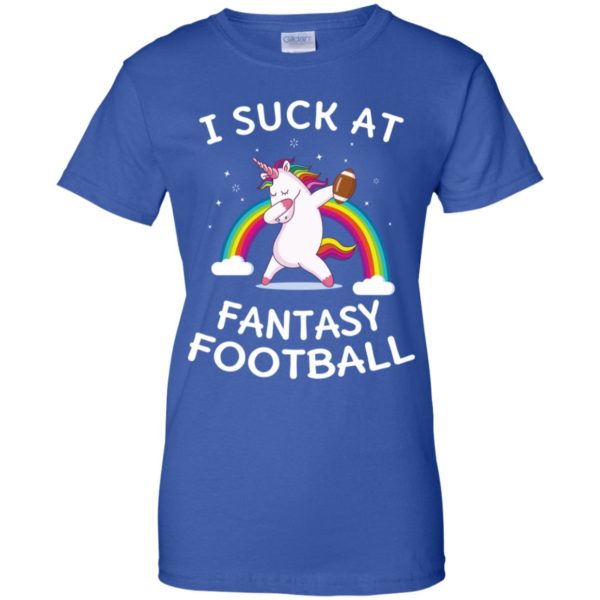 I Suck At Fantasy Football Loser Rainbow Unicorn Shirt