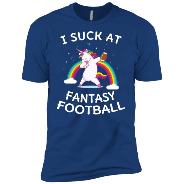 I Suck At Fantasy Football Loser Rainbow Unicorn Shirt