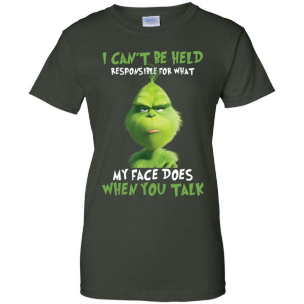 Grinch I Cant Be Held Responsible For What My Face Does Shirt