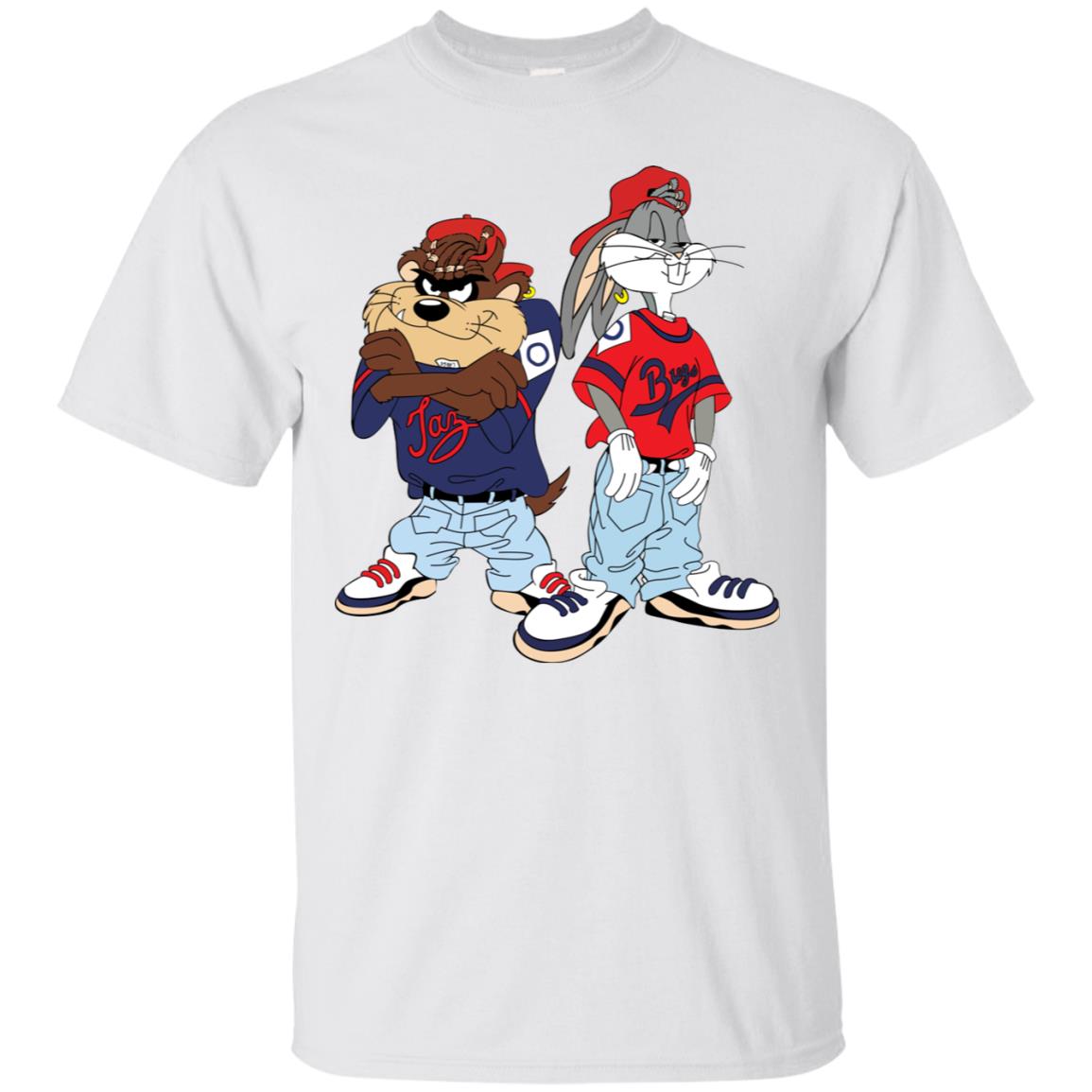 Looney Tunes Bugs Bunny and Tazmanian Devil Kris Kross Shirt image Looney Tunes Bugs Bunny and Tazmanian Devil Kris Kross Shirt