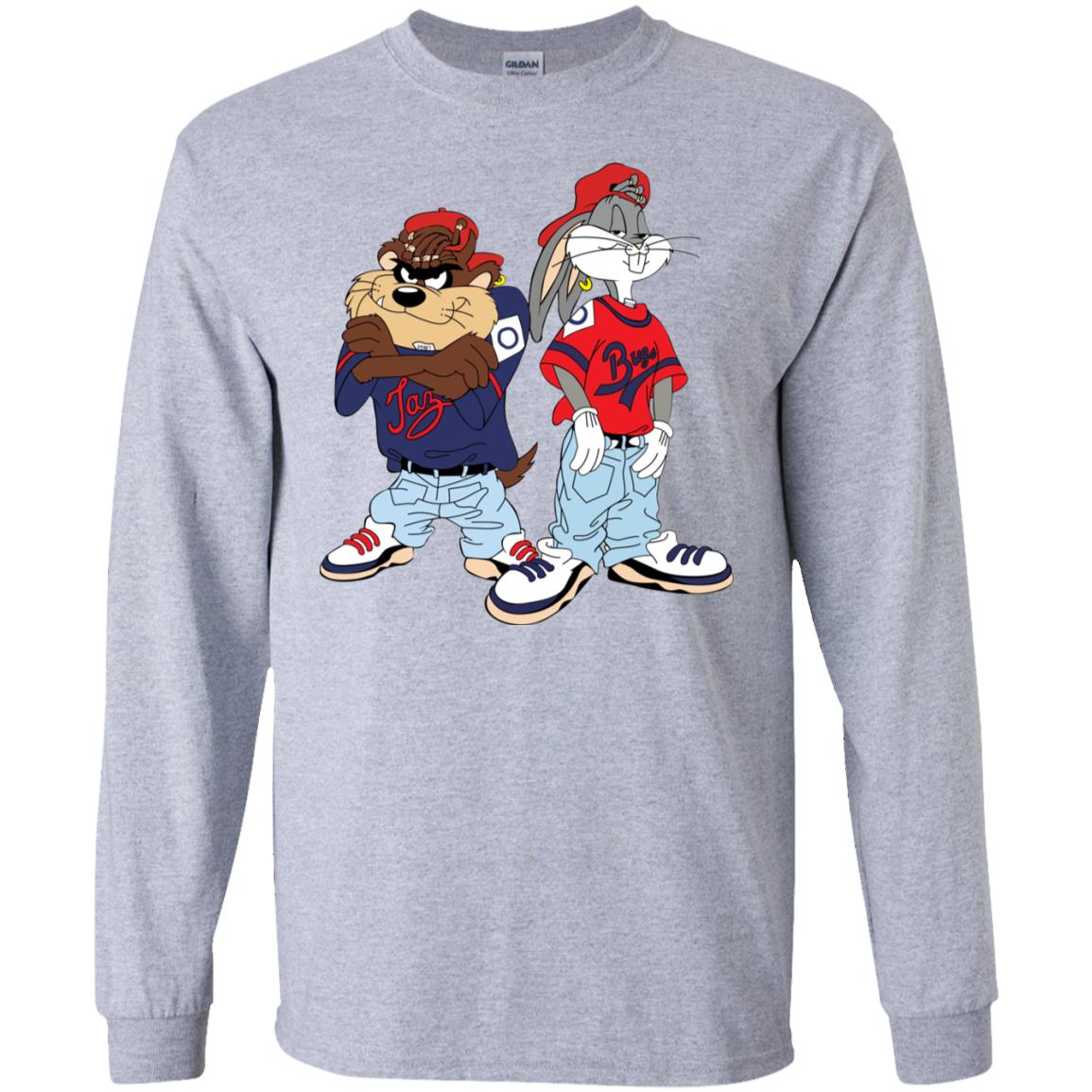 Looney Tunes Bugs Bunny and Tazmanian Devil Kris Kross Shirt image Looney Tunes Bugs Bunny and Tazmanian Devil Kris Kross Shirt