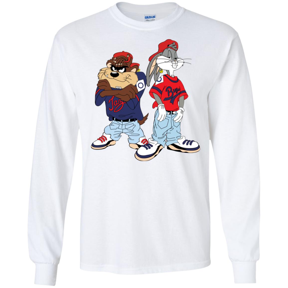 Looney Tunes Bugs Bunny and Tazmanian Devil Kris Kross Shirt image Looney Tunes Bugs Bunny and Tazmanian Devil Kris Kross Shirt