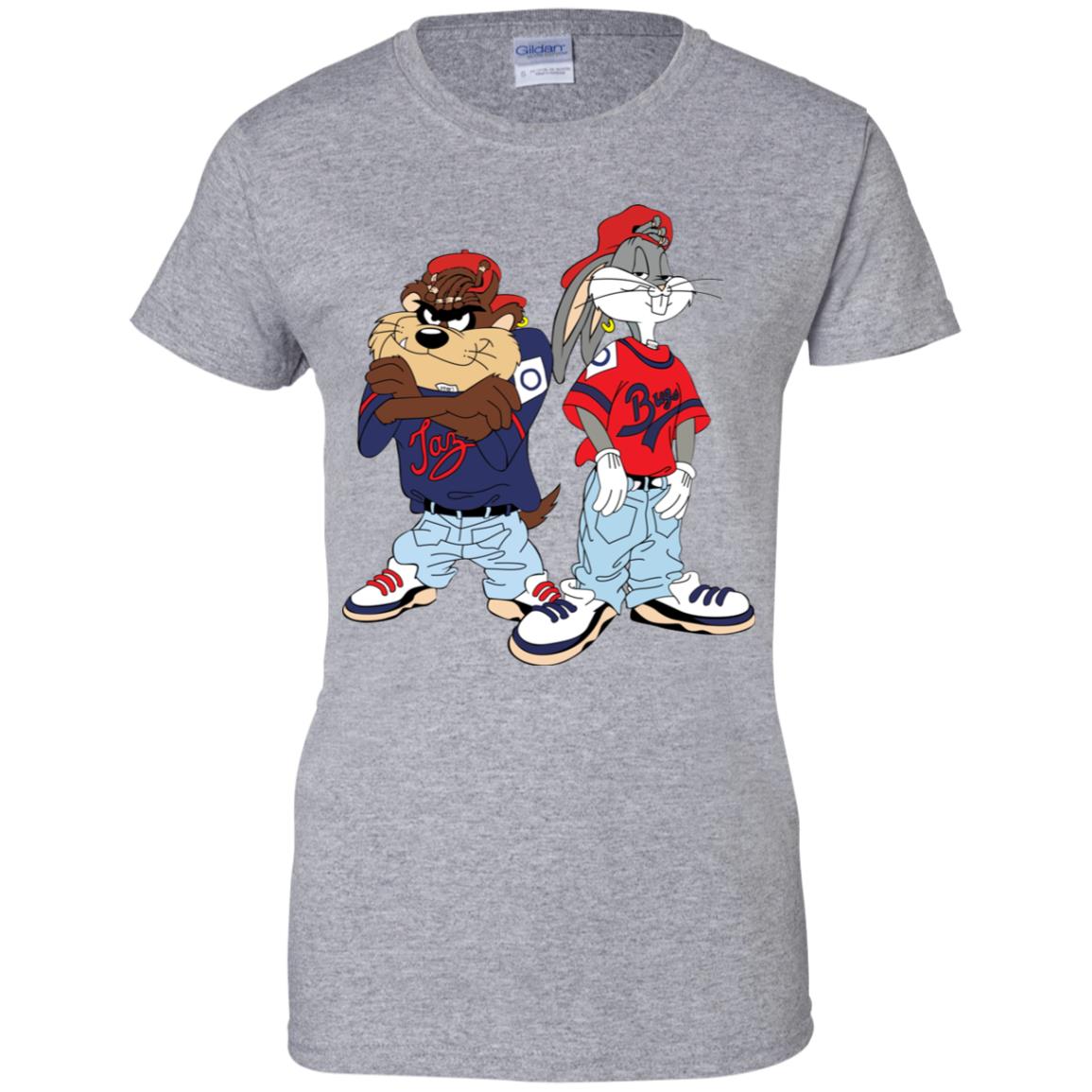 Looney Tunes Bugs Bunny and Tazmanian Devil Kris Kross Shirt image Looney Tunes Bugs Bunny and Tazmanian Devil Kris Kross Shirt