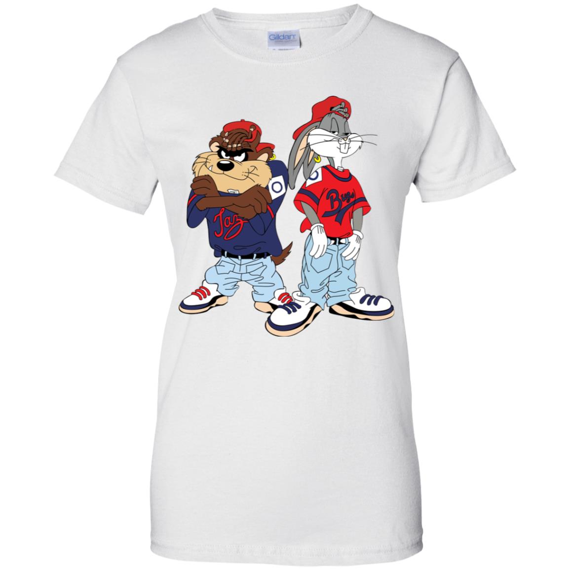 Looney Tunes Bugs Bunny and Tazmanian Devil Kris Kross Shirt image Looney Tunes Bugs Bunny and Tazmanian Devil Kris Kross Shirt