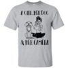 A Girl Her Dog and Her Camera Shirt