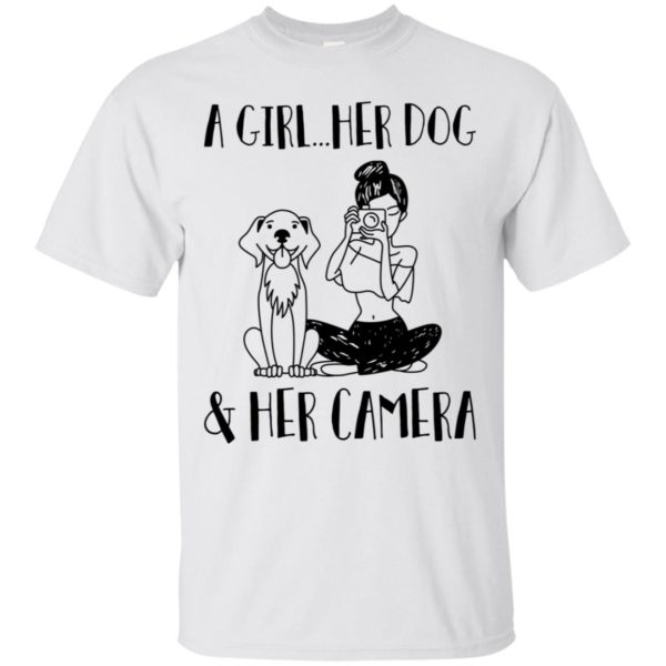 A Girl Her Dog and Her Camera Shirt