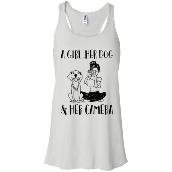 A Girl Her Dog and Her Camera Shirt