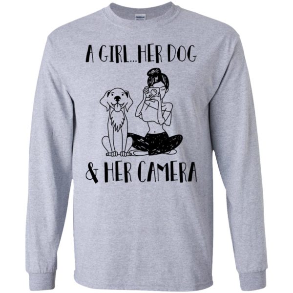 A Girl Her Dog and Her Camera Shirt