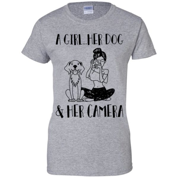 A Girl Her Dog and Her Camera Shirt