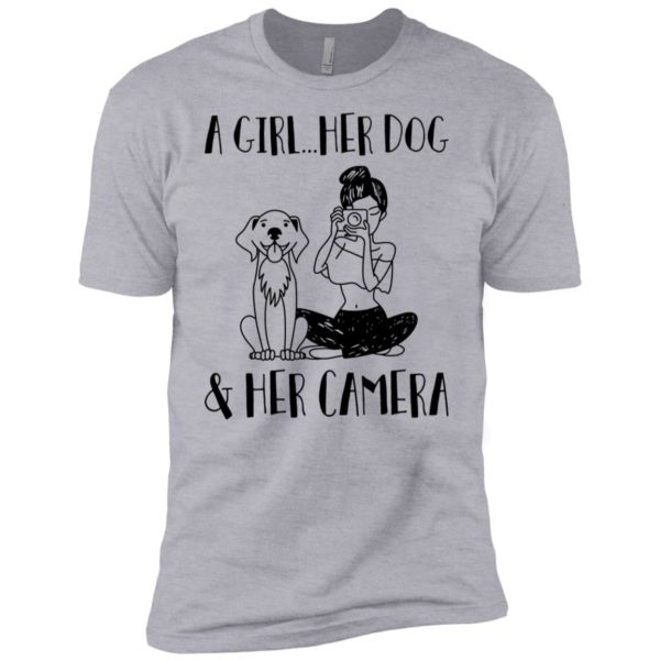 A Girl Her Dog and Her Camera Shirt