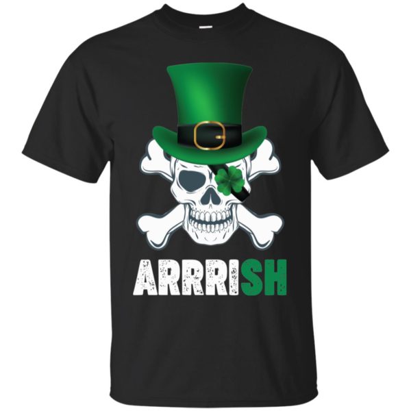 Arrrish Irish Pirate Skull Clover Shirt