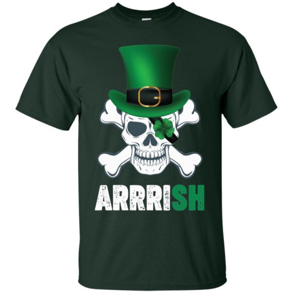 Arrrish Irish Pirate Skull Clover Shirt