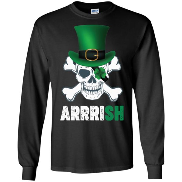 Arrrish Irish Pirate Skull Clover Shirt