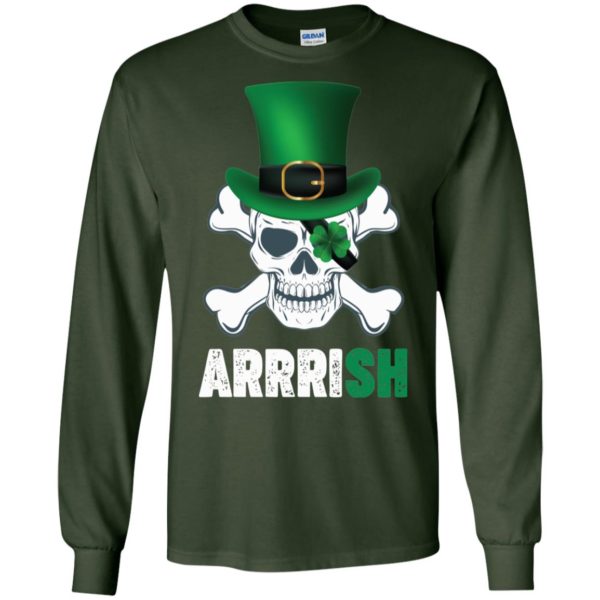 Arrrish Irish Pirate Skull Clover Shirt