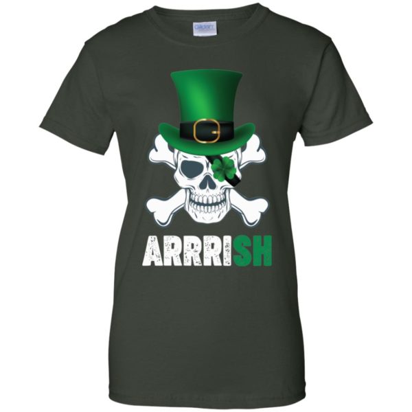 Arrrish Irish Pirate Skull Clover Shirt