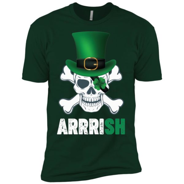 Arrrish Irish Pirate Skull Clover Shirt