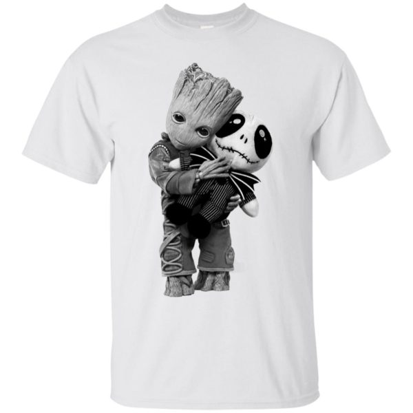 Baby Groot Hug Jack Skellington Shirt