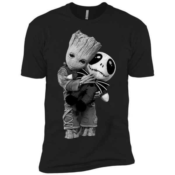 Baby Groot Hug Jack Skellington Shirt