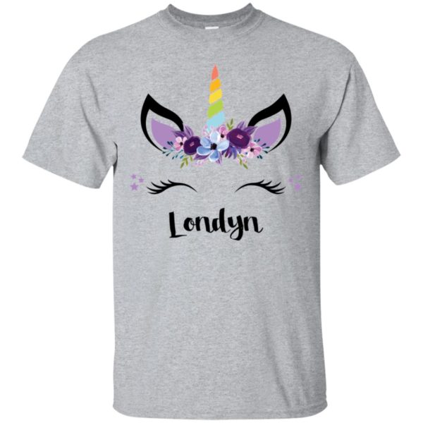 Londyn Unicorn Face and Pink Purple Flowers Shirt