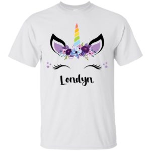 Londyn Unicorn Face and Pink Purple Flowers Shirt